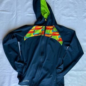 RunDisney Disneyland Half Marathon 2025 Jacket Men’s L Navy Neon Full Zip Hoodie
